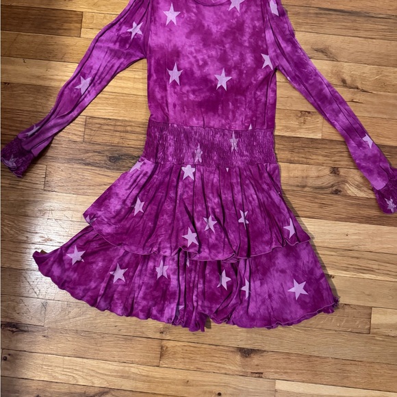 Flowers by Zoe Purple Star Dress, perfect for holidays! Cotton and comfortable - Picture 2 of 5